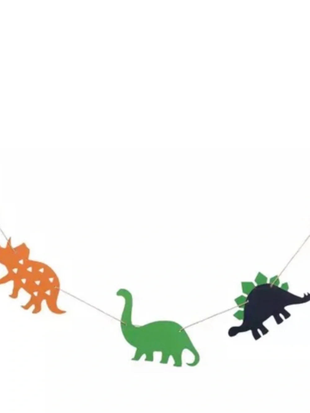 Dinosaur Party Garland Banner - Orange, Green, Black